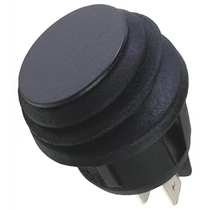 Billenő kapcsoló kerek két áramkörös, két állású 10A/250VAC fekete IP65 Harmónikás