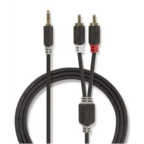 JACK 3,5 sztereó dugó - 2xRCA dugó kábel 1m