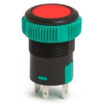 Nyomókapcsoló d-19mm világító 20A 12V piros teli 
