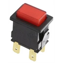 Nyomókapcsoló 13X19 két áramkörös, két állású ON/OFF világító 230V