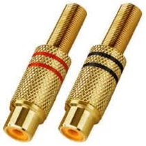 RCA lengő aljzat fém ranyozott piros/fekete