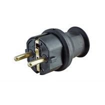 KOPP fekete rövid gumi dugvilla 2+F IP44