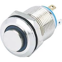 Antivandál nyomógomb egy áramkörös, (ON)-OFF d=12mm 2A 12/24V
