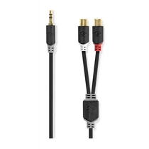 JACK 3,5 sztereó dugó - 2xRCA Lengő aljzat Pr.kábel 2m