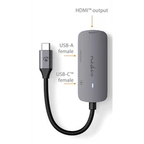USB-C HDMI Adapter 4K@30Hz + USB-A 3.2 + USB-C 100W töltő 5Gbps adatátvitel