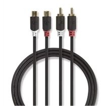 RCA KÁBEL 2XRCA DUGÓ - 2XRCA LENGŐ ALJZAT ARANYOZOTT 1M