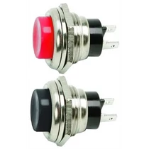 Nyomógomb D-16 zártó 1 áramkör Off - (On) 2 A - 250 V AC piros/fekete 