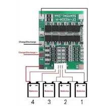 Töltésvezérlő 4db Li-Ion cellához 30A 14.4V-16.8V 45x56mm