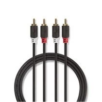 RCA KÁBEL 2XRCA DUGÓ - 2XRCA DUGÓ 1M aranyozott  