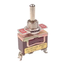 Fémkaros kapcsoló egy áramkörös, három állású rugós (ON)-OFF-(ON)