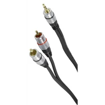 JACK 3,5 sztereó dugó - 2xRCA DUGÓ FÉM ház 1,5m