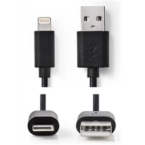 USB KÁBEL USB-A - LIGHTNING 8p 1m fekete