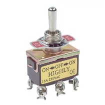 Fémkaros kapcsoló két áramkörös, három állású rugós (ON)-OFF-(ON)