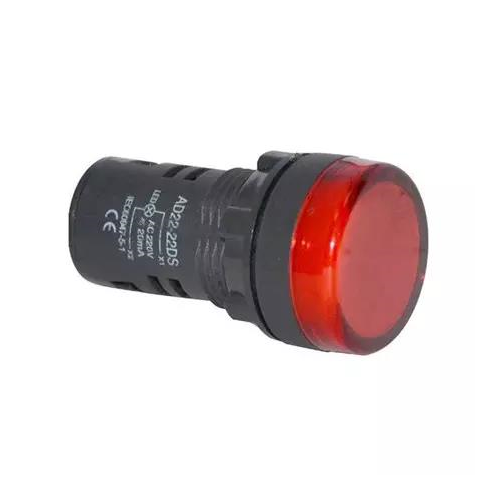 LED jelzőlámpa 230V d22mm piros