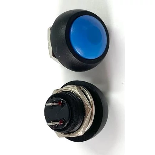 Nyomógomb d-12mm 12V 1A kék