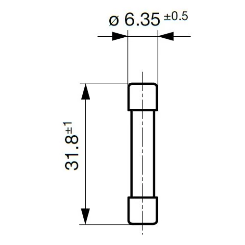 1A 6x32mm F biztosíték