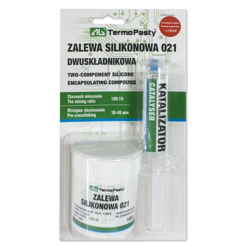 Szilikon hővezető kiöntő kétkomponensű fehér