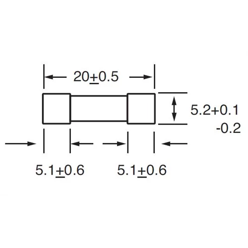 1A 5x20mm F biztosíték