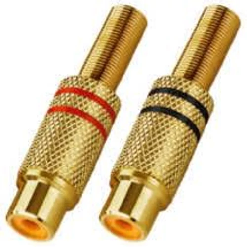 RCA lengő aljzat fém ranyozott piros/fekete