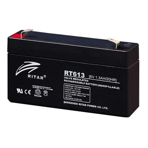 6V 1,3Ah RITAR savas, zárt ólomakkumulátor