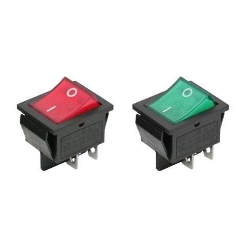 Billenő kapcsoló 30x25 két áramkörös, két állású, világító ON/OFF 