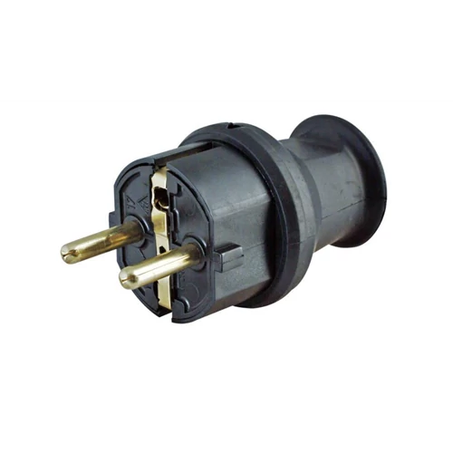 KOPP fekete rövid gumi dugvilla 2+F IP44