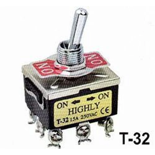 Fémkaros kapcsoló három áramkörös, két állású ON/ON