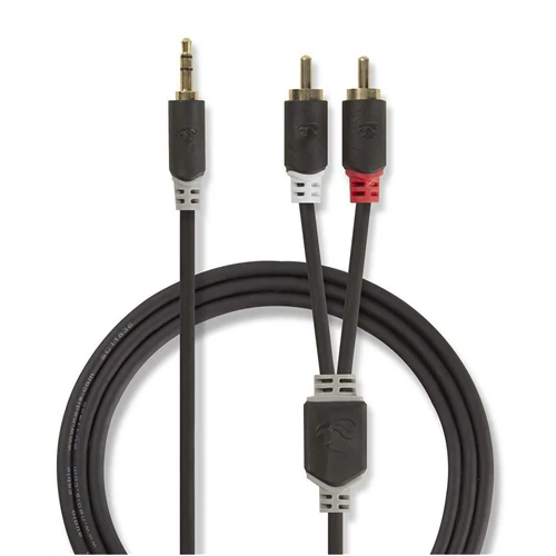 JACK 3,5 sztereó dugó - 2xRCA PR dugó kábel 5m