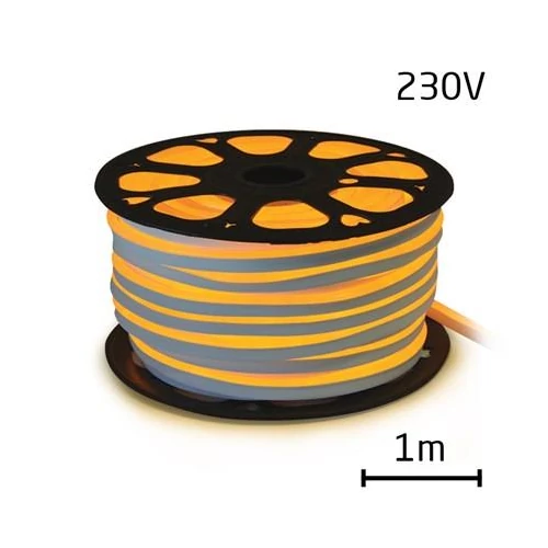 LEDSZALAG hajlékony neon 230V 120LED / m 12W / m sárga (1m)