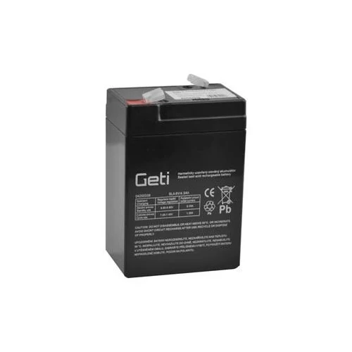6V 4,5Ah GETI  savas, zárt ólomakkumulátor 