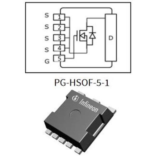 IAUA200N04S5N010 N-MOSFET 40V 200A 167W HSOF-5 