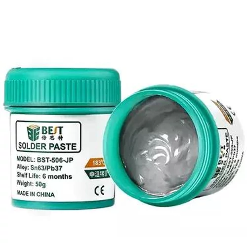 BST-506-JP Közepes hőmérsékletű forrasztó paszta 50gr, Sn63/Pb37 183°C