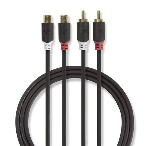 RCA KÁBEL 2XRCA DUGÓ - 2XRCA LENGŐ ALJZAT ARANYOZOTT 1M