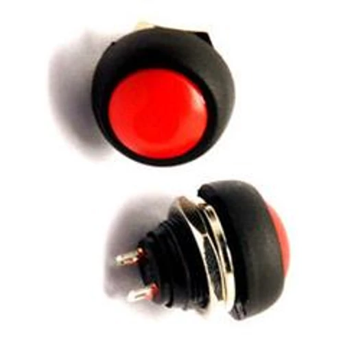 Nyomógomb d-12mm 12V 1A piros