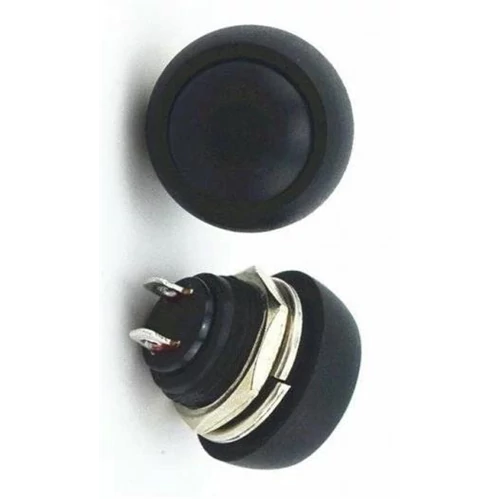Nyomógomb d-12mm 12V 1A fekete