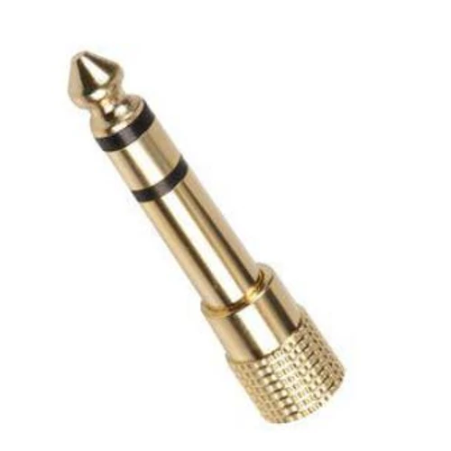 JACK 6,3 sztereó dugó-3,5 sztereó aljzat fordító adapter FÉM