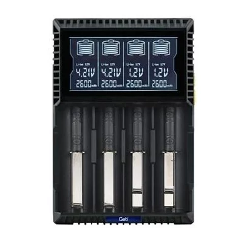 AKKUMULÁTORTÖLTŐ Geti GDC4U Okos töltő NiMh és Li-ion akkukhoz 