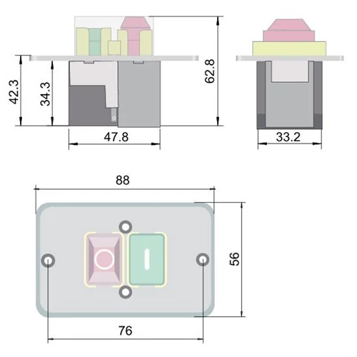 TRACON SSTM-316 Relés biztonsági kapcsoló 3fázis 6láb 400 VAC, 8A IP54