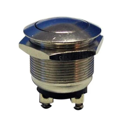 Antivandál nyomógomb egy áramkörös, (ON)-OFF d=19mm 2A 12/24V domború