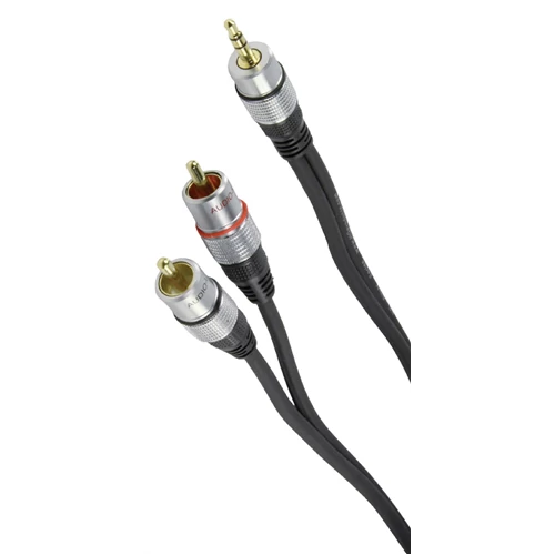 JACK 3,5 sztereó dugó - 2xRCA DUGÓ FÉM ház 1,5m