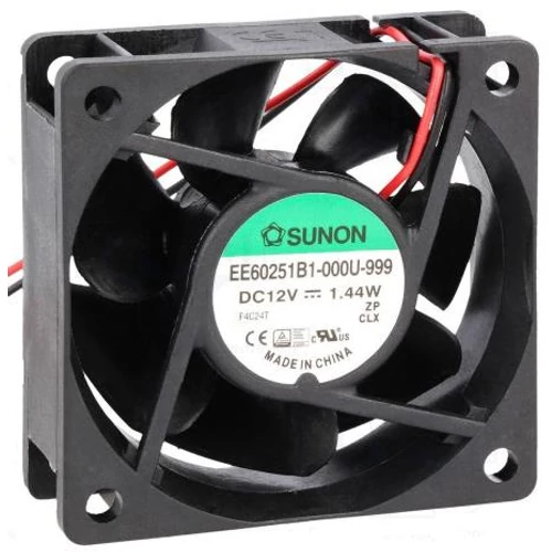 SUNON ventilátor 60x60x25 12VDC 3 vezetékes